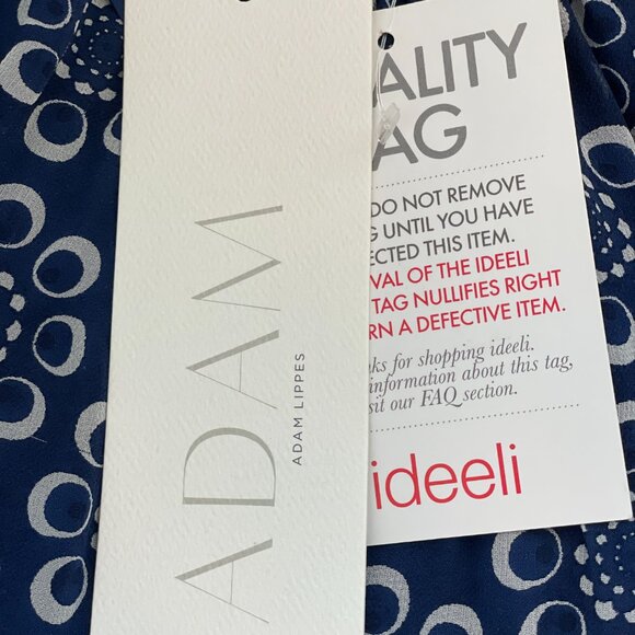 ADAM ADAM LIPPES 100% Silk Navy & White Designer Dress size S Orig.$345 NWT - Picture 7 of 12